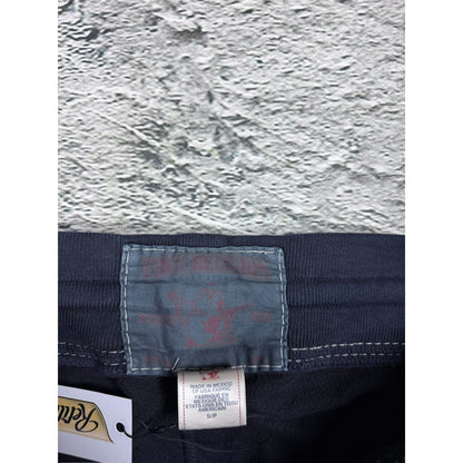 True Religion sweatpants black white stitching vintage style