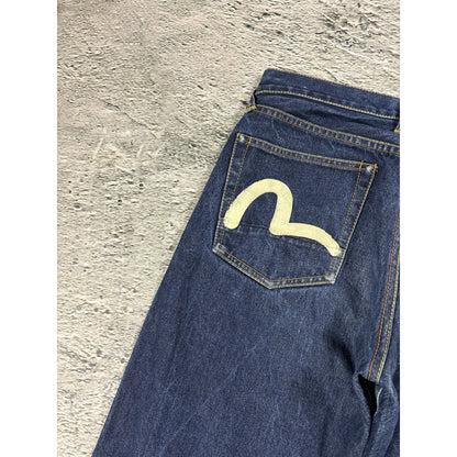 Evisu jeans vintage handpainted seagull logo selvedge white