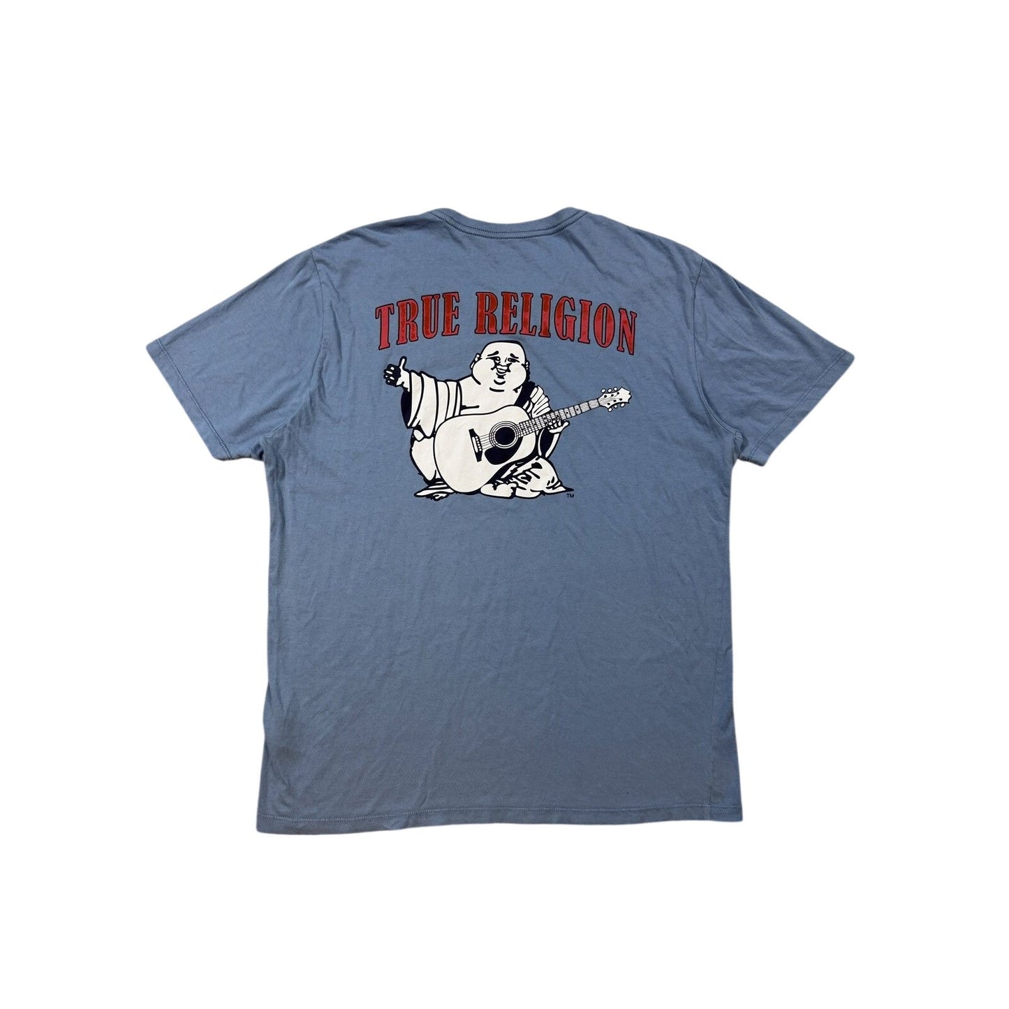 True Religion T-shirt big logo buddha blue red