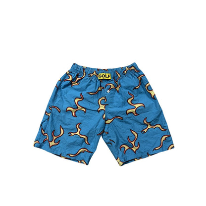 Golf Wang flame shorts blue fire