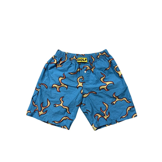 Golf Wang flame shorts blue fire