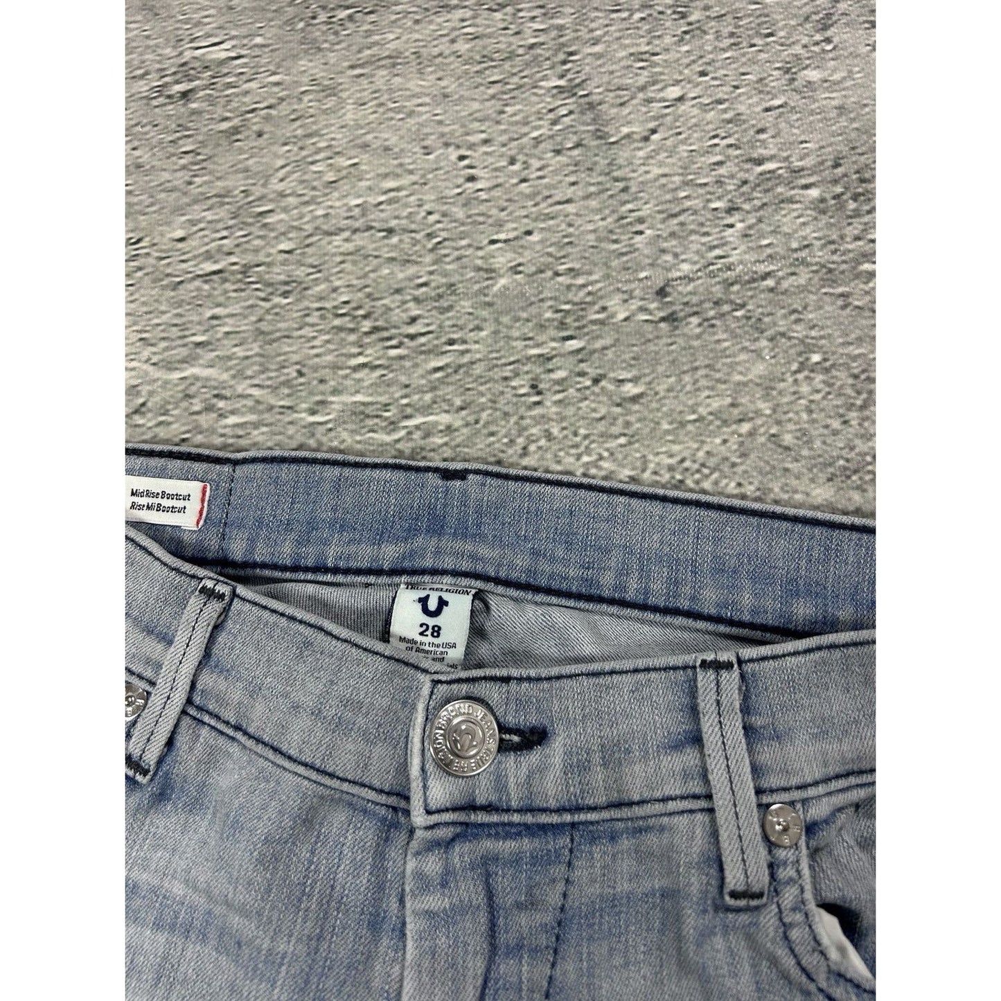 True Religion black Bootcut jeans washed blue Becca