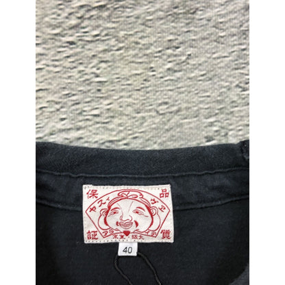 Evisu black t-shirt vintage white big logo seagull