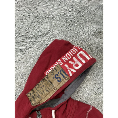 True Religion vintage red zip hoodie Y2K patchwork