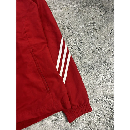 Adidas track jacket vintage red Y2K nylon zip