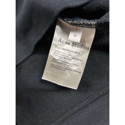 Acne Studios black sweatshirt Fuji preppy paw15 halfzip