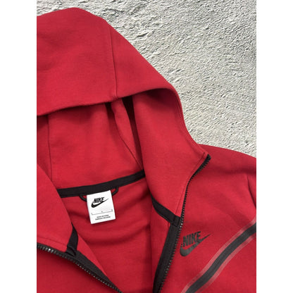 Nike tech fleece zip hoodie red