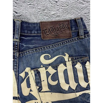 Ed Hardy Christian Audigier vintage jeans big logo pants