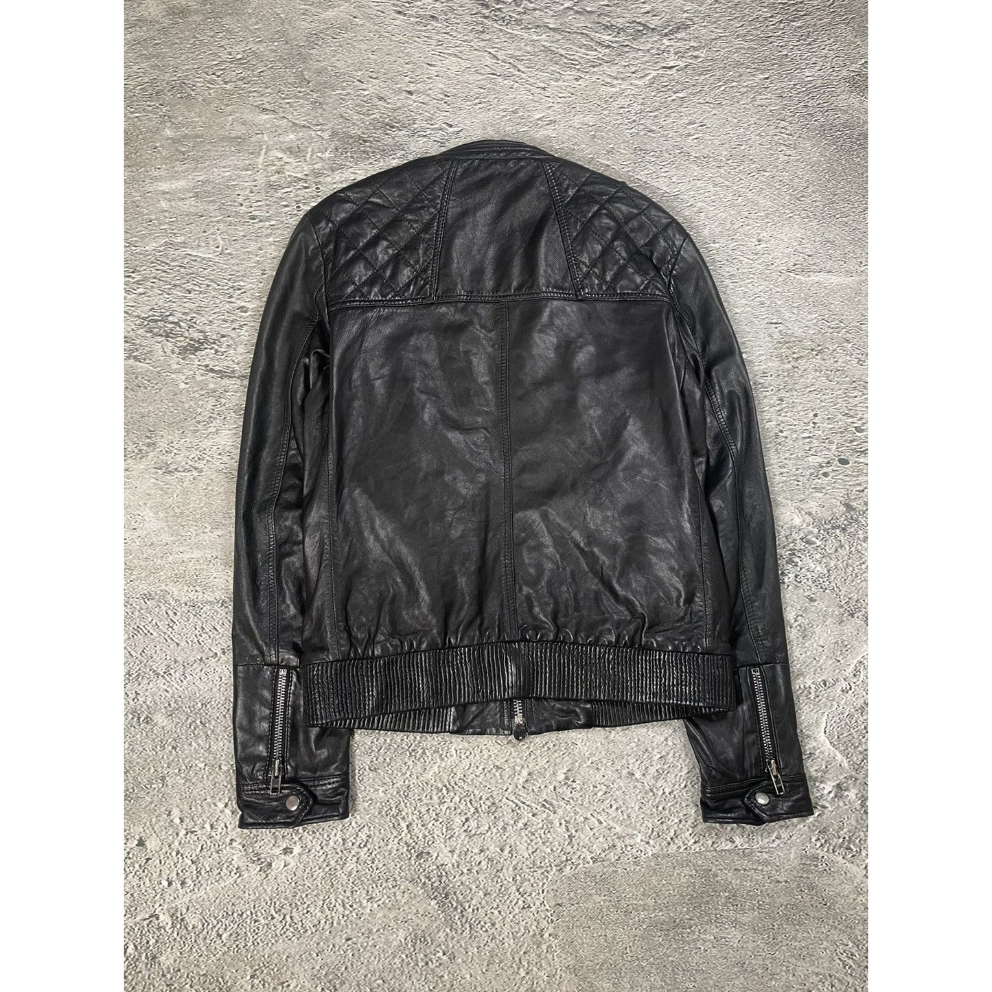 Allsaints Vintage Leather Jacket Avant Garde black
