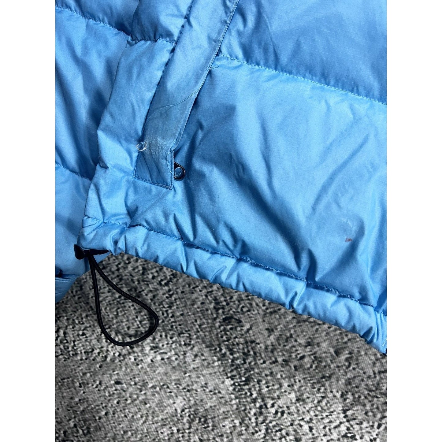 The North Face nuptse 700 baby blue black down puffer jacket