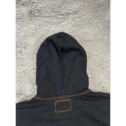 True Religion vintage black zip hoodie thick stitching Y2K