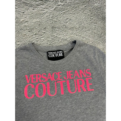 Versace Jeans Couture t-shirt grey pink big logo