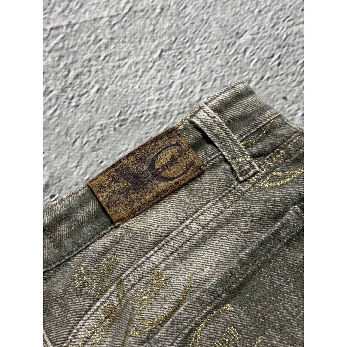 Just Cavalli flared jeans monogram fullprint Y2K washed
