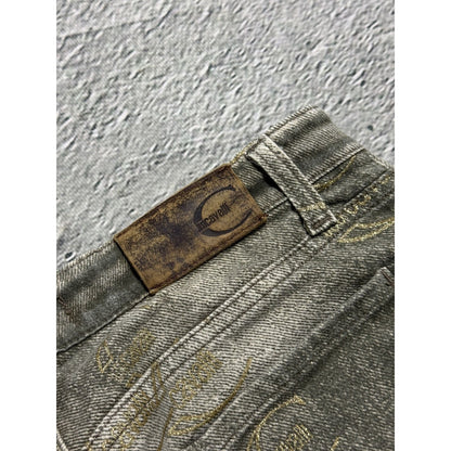 Just Cavalli flared jeans monogram fullprint Y2K washed