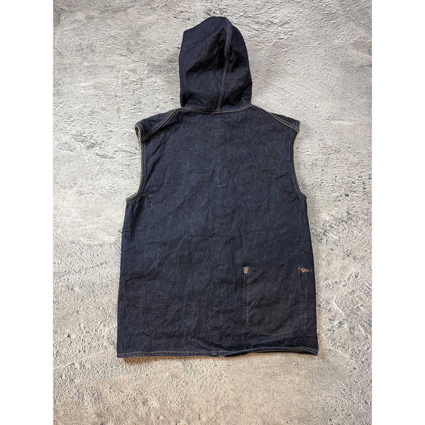 Evisu Raw denim Vest vintage embroidery seagull selvedge