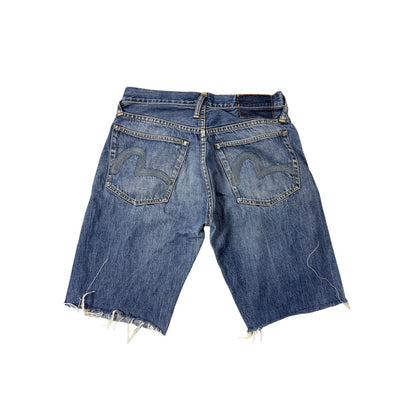 Evisu jorts seagulls embroidered logo vintage jeans shorts