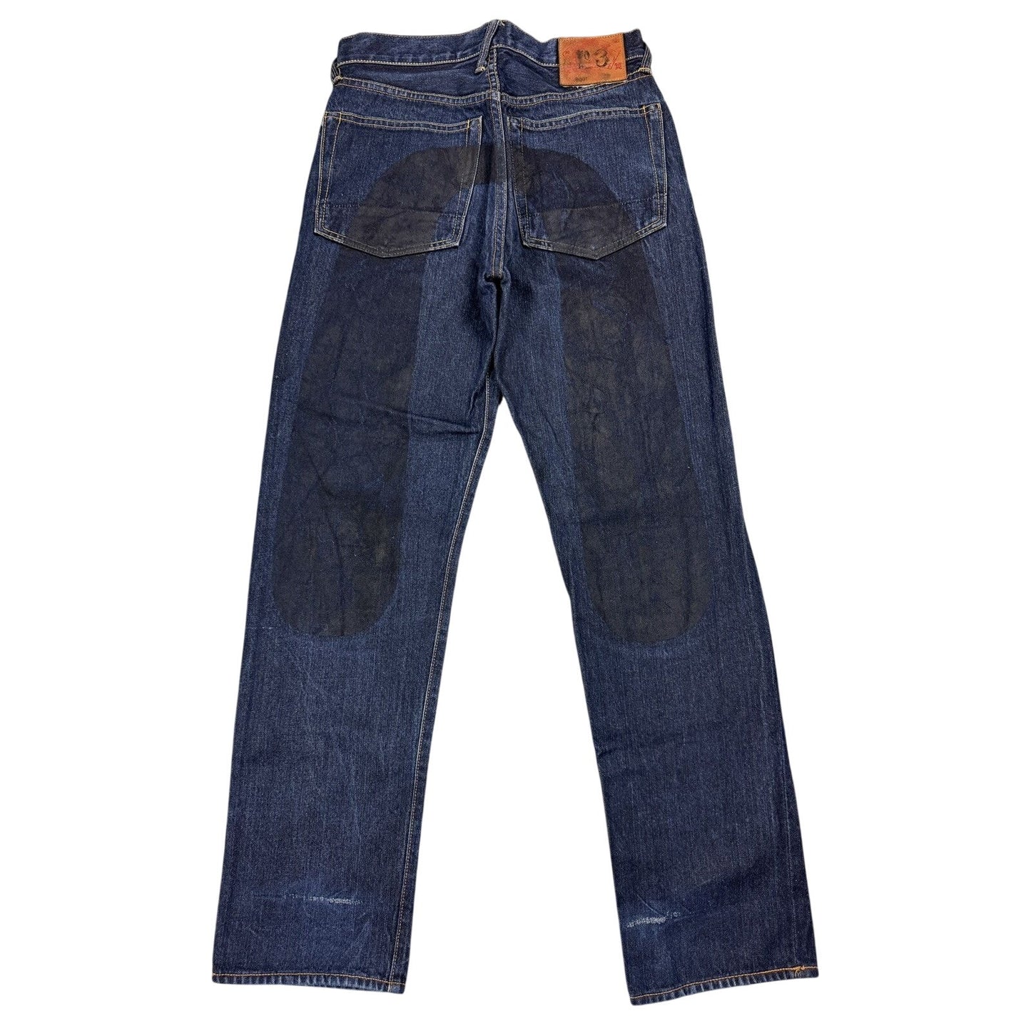 Evisu jeans daicock big logo black selvedge denim