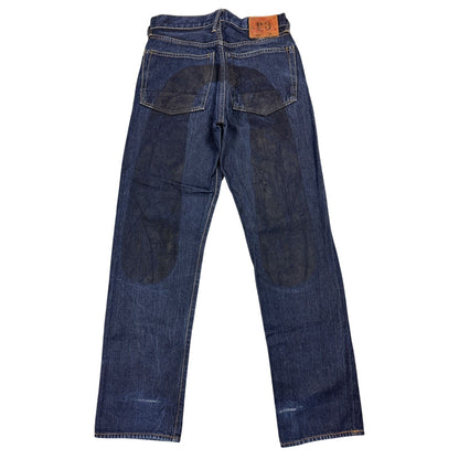 Evisu jeans daicock big logo black selvedge denim