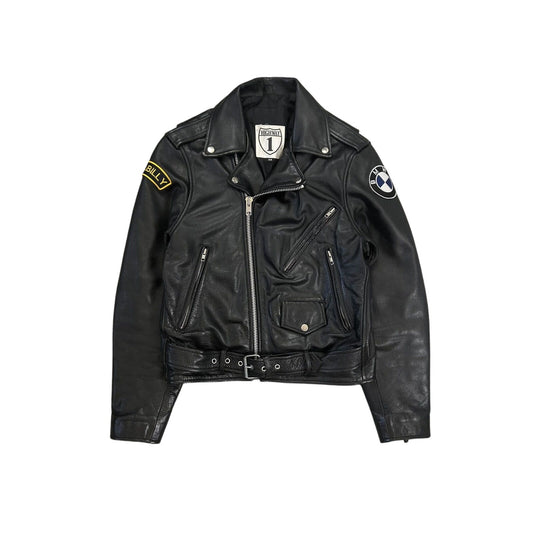 BMW leather Jacket vintage black racing highway Hillbilly