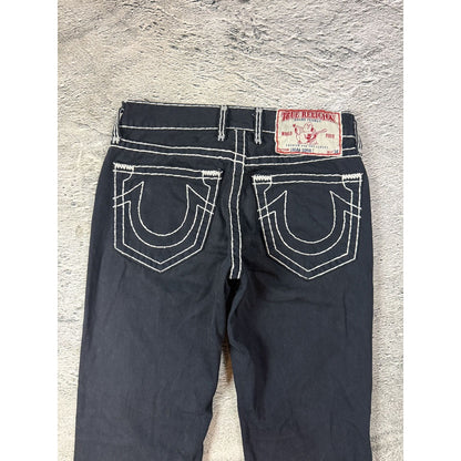 True Religion black jeans white thick stitching Y2K Logan