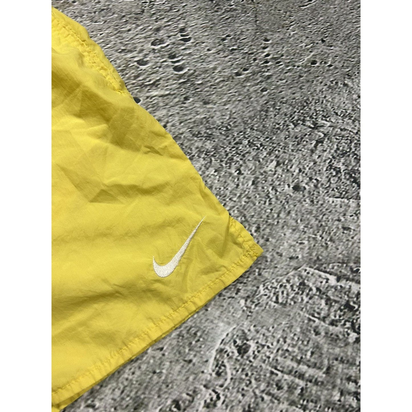 Nike vintage yellow shorts small swoosh 90s track pants