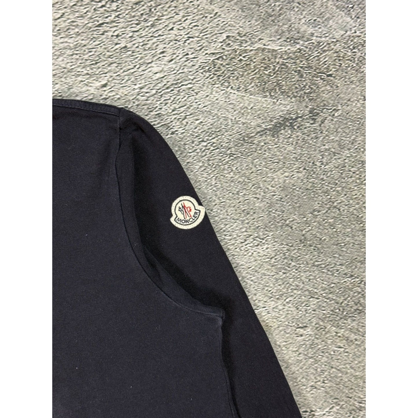 Moncler Polo Shirt navy blue long sleeve T-shirt logo