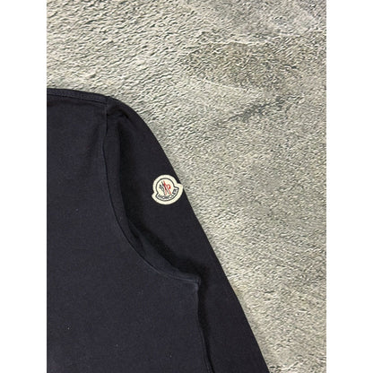 Moncler Polo Shirt navy blue long sleeve T-shirt logo