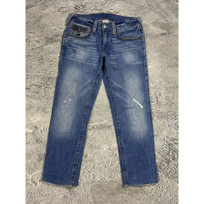 True Religion blue jeans studded Y2K Ricky vintage