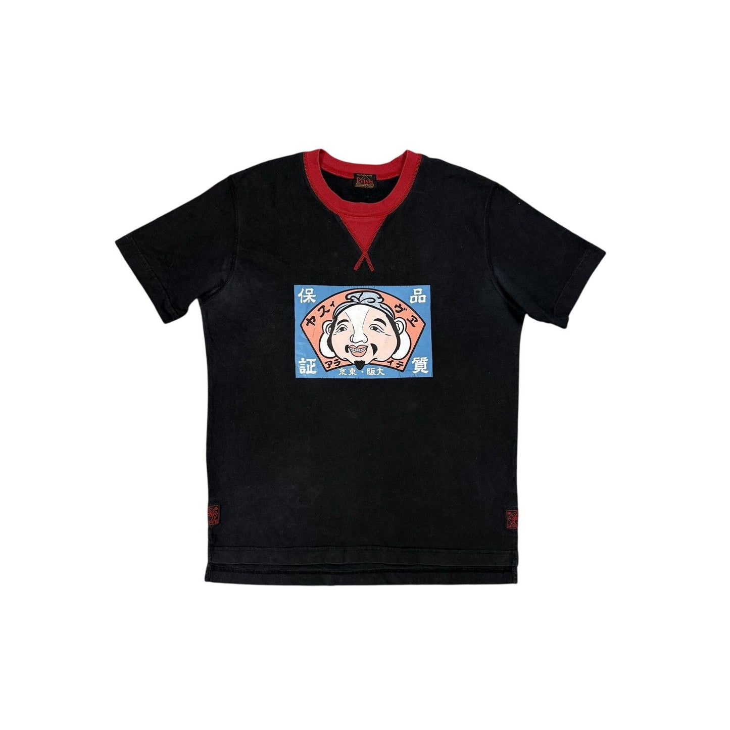 Evisu vintage black T-shirt big logo face