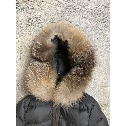 Moncler Fabrette puffer jacket grey down fur