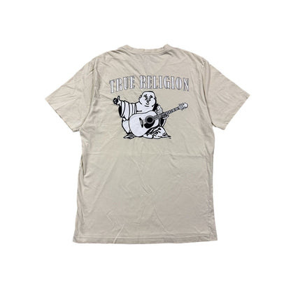 True Religion T-shirt big logo beige