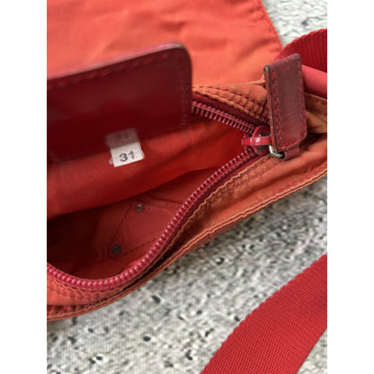 Prada red shoulder bag nylon mini
