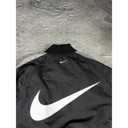 Nike reversible bomber jacket double swoosh big black grey