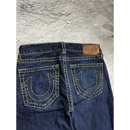 True Religion vintage jeans navy thick stitching khaki Y2K