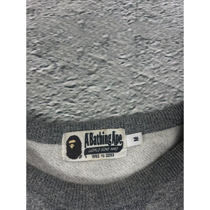 Bape sweatshirt grey big logo spell out black