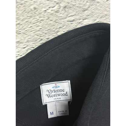 Vivienne Westwood black polo red stripe orb logo