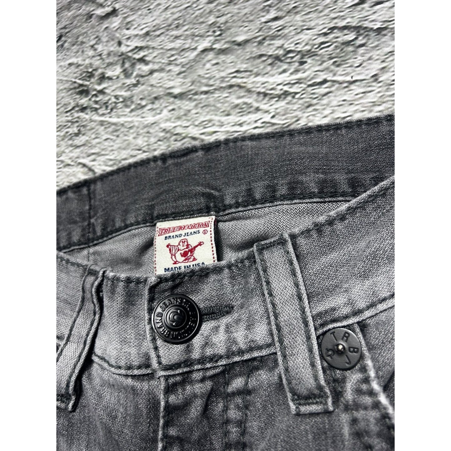 True Religion vintage grey jeans Ricky big T Y2K