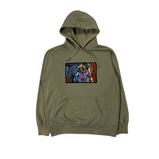Supreme hoodie chainstitch Picasso FW18 Olive green