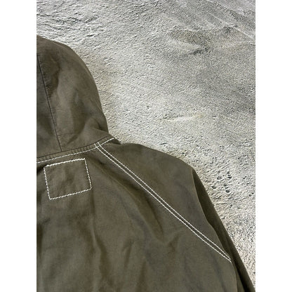 True Religion vintage zip hoodie khaki thick stitching Y2K