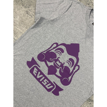 Evisu T-shirt big logo buddah gray purple Y2K