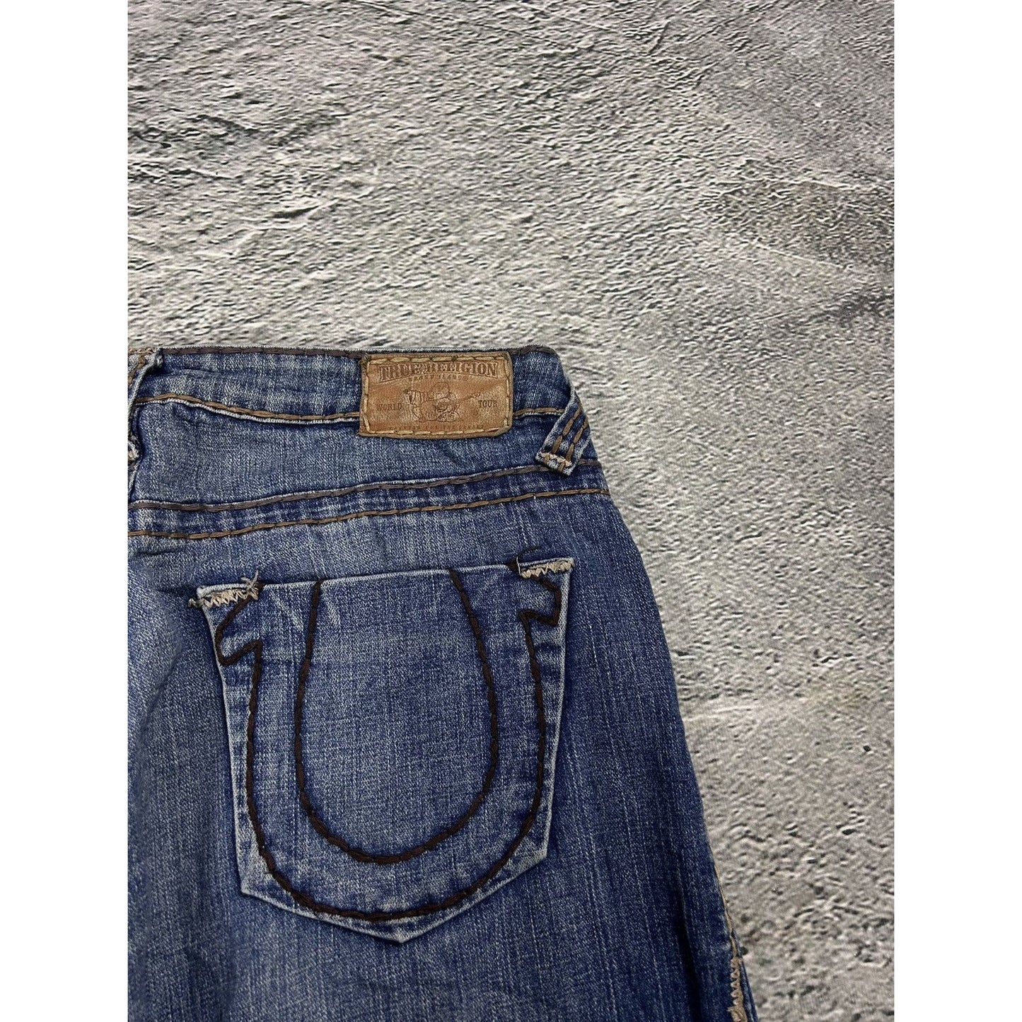 True Religion jeans vintage flared bootcut brown stitching