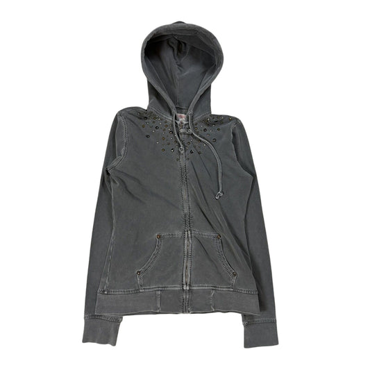 True Religion zip hoodie studded grey Y2K