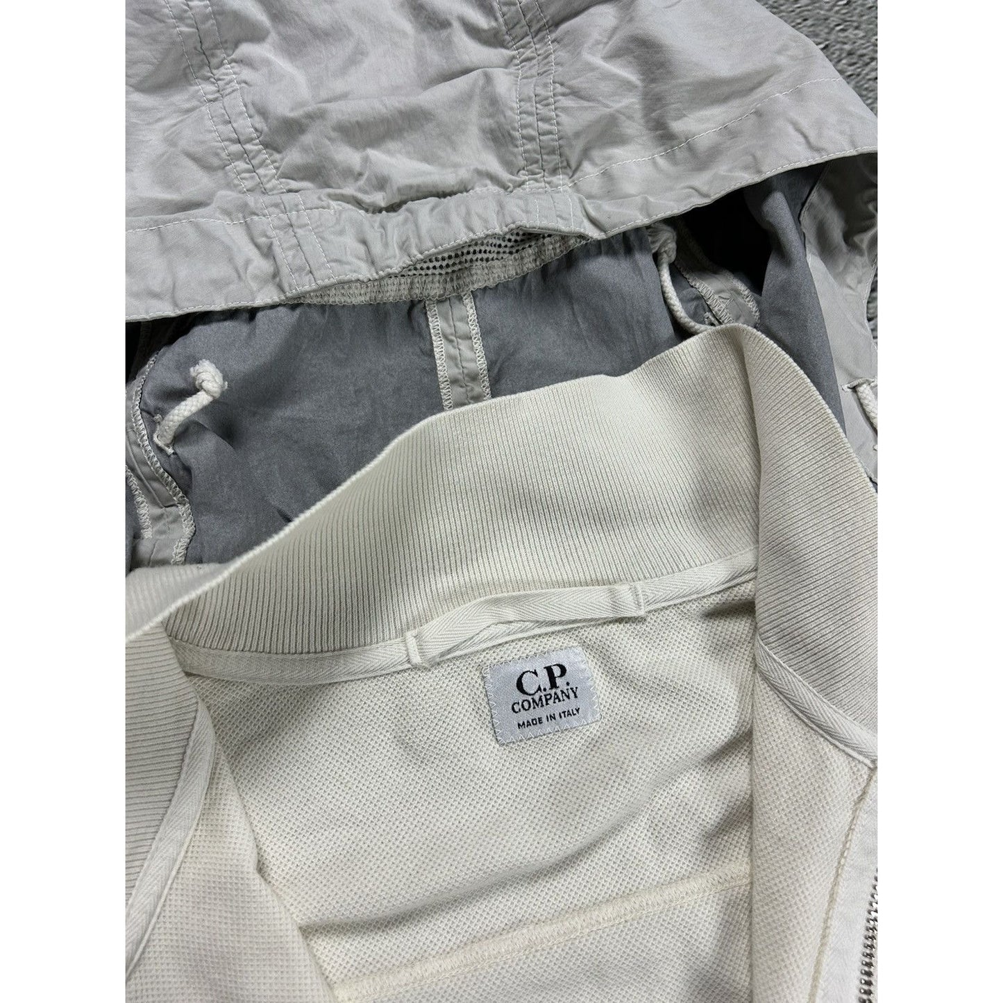 C.P. Company zip hoodie nylon hood white 2005