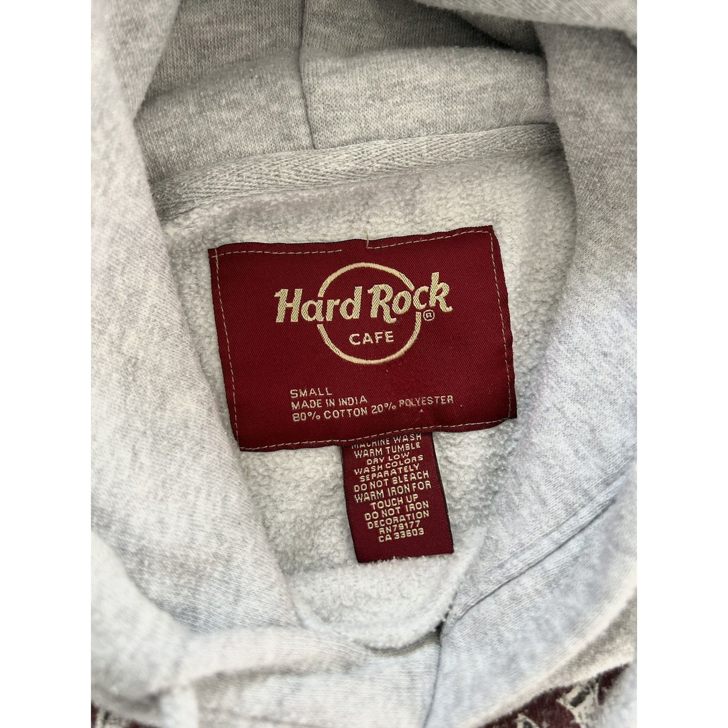 Hard Rock Cafe Dubai grey hoodie big logo vintage style
