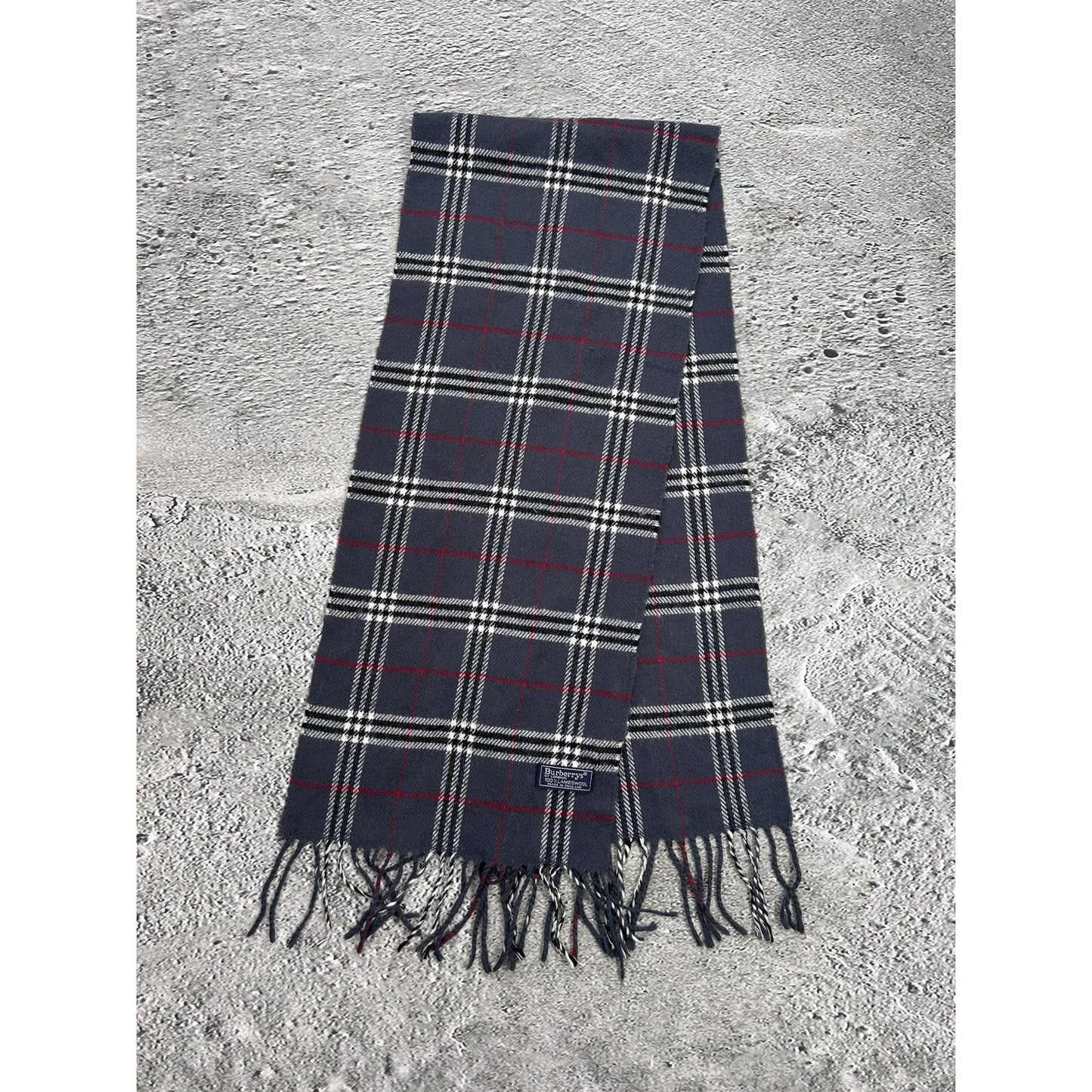 Burberry scarf lambswool cashmere grey nova check