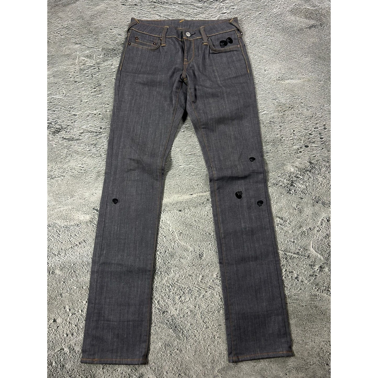 Evisu vintage daicock skull logo grey jeans black