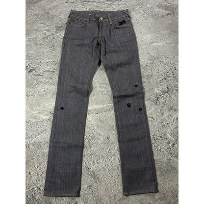 Evisu vintage daicock skull logo grey jeans black