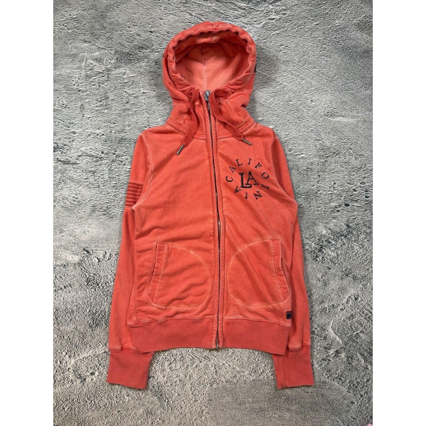 True Religion zip hoodie orange stars vintage California Y2K