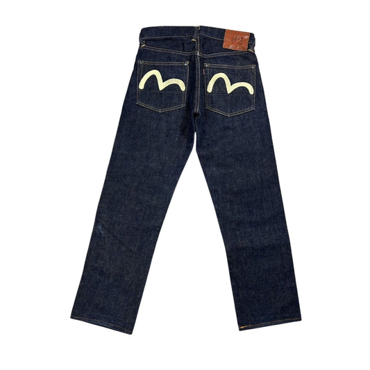 Evisu jeans vintage dark navy selvedge denim white seagull