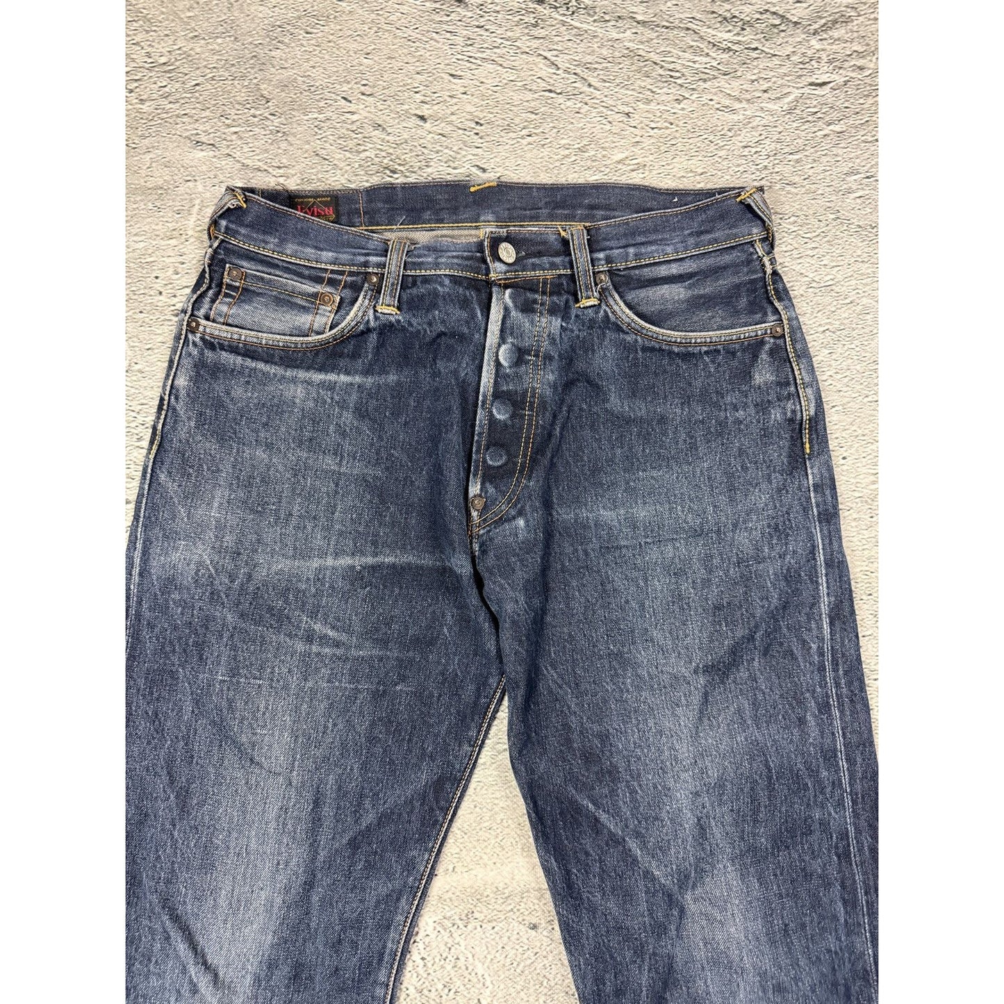 Evisu jeans daicock big logo red selvedge denim